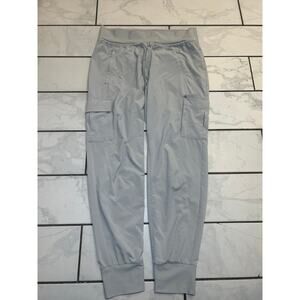 Athleta Sutton Jogger Pants Womens 6 Light Gray Zip Pockets Elastic Waist Lace